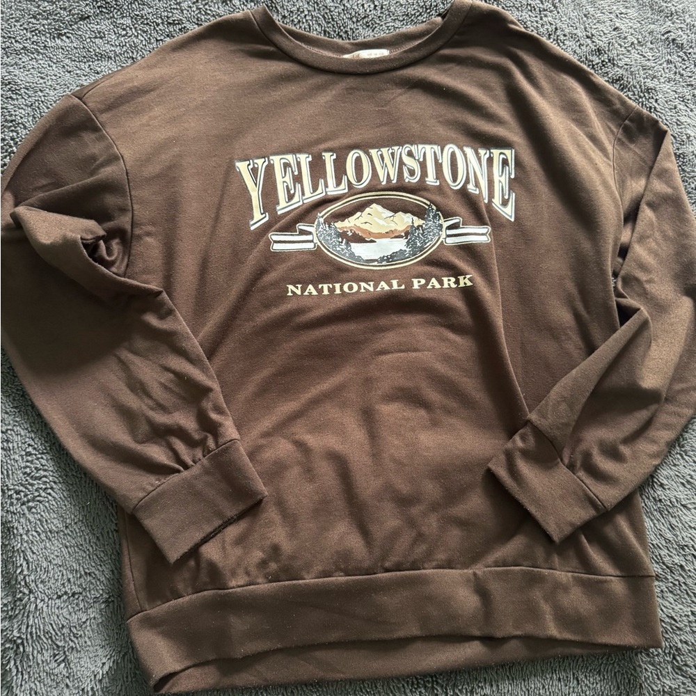 Yellowstone National Park Brown Sweater